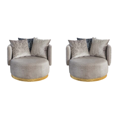 Modern  Design 2x Sessel Luxus Einsitzer Lehn Textil Möbel Einsitzer neu