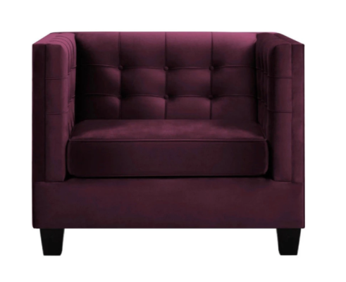 Sessel Chesterfield Textil Stoff Violett Kreative Möbel Neu Wohnzimmer Modern