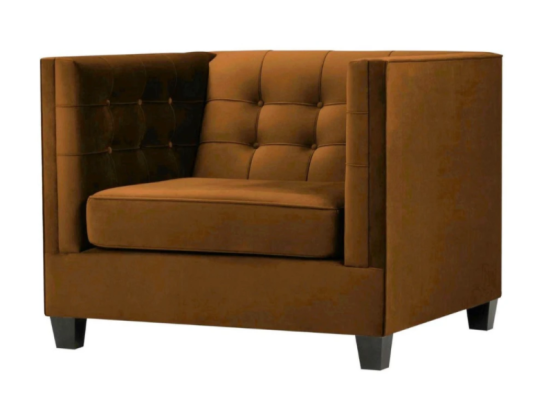 Modern Sessel Chesterfield Textil Stoff Braun Kreative Möbel Wohnzimmer Braun