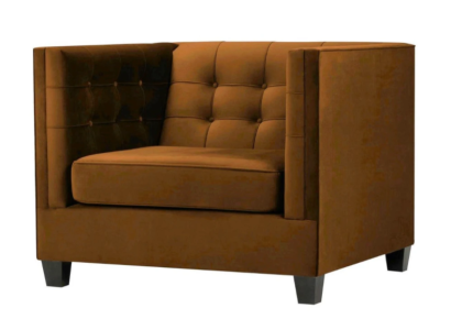 Modern Sessel Chesterfield Textil Stoff Braun Kreative Möbel Wohnzimmer Braun