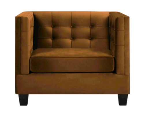Modern Sessel Chesterfield Textil Stoff Braun Kreative Möbel Wohnzimmer Braun