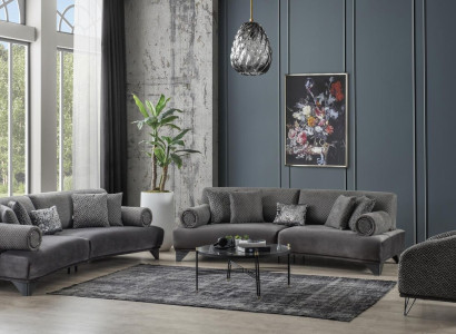Luxus Sofagarnitur Garnitur Sofas Sofa Sessel Dreisitzer 3+3+1 Sitzer Stoff Neu