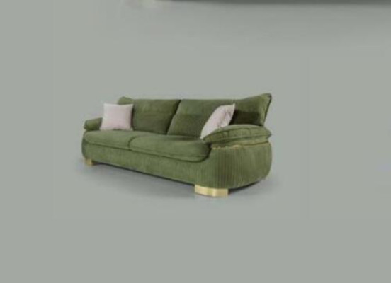 Moderner Textilsofas 3 Sitz Couch Dreisitzer Polster Möbel Farbe Grün