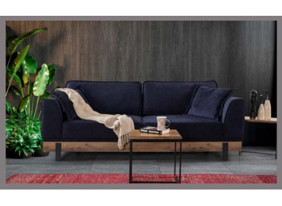 Design Dreisitzer Couch Polster Sofa Moderne Sofas Zimmer Schwarz