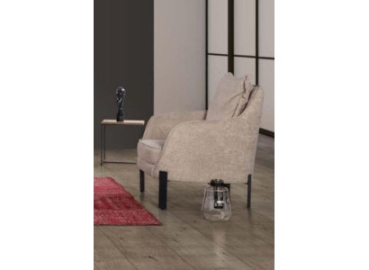 Modern Sessel 1 Sitz Wohnzimmer Stoff Polyester Stil Farbe Beige