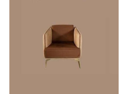 Modern Sessel Einsitzer braune Lehnstuhl 1 Sitzer Polster Textil Stoff