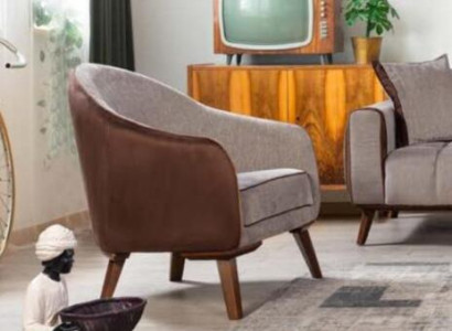 Sessel Einsitzer Textil Wohnzimmer Lounge Design Möbel Farbe Grau