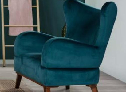 Sessel 1 Sitzer Design Wohnzimmer Polster Holz Moderne Türkis