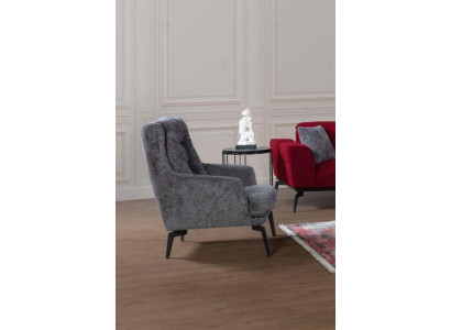 Grau Moderne Sessel Einsitzer Designer Wohnzimmer Möbel Lehnstuhl