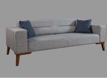 Polster Sitz Couch 3 Sitz Graue Sofa Sofas Couchen Textil Stoff Dreisitzer Stoff