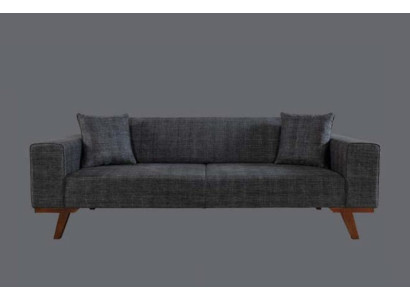 Schwarz Sofa 3 Sitzer Textil Couch Dreisitzer Polster Möbel