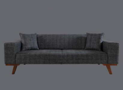 Schwarz Sofa 3 Sitzer Textil Couch Dreisitzer Polster Möbel