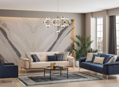 Sofagarnitur Garnitur Sofas Sofa Sessel Dreisitzer 3+3+1 Sitzer Stoff Gruppe Neuu