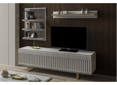 Luxus Fernseh Wand Wohnzimmer rtv Lowboard tv Ständer Sideboard Regal Wohnwand