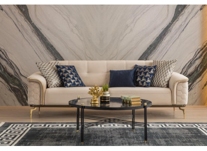 Dreisitzer Sofa 3 Sitzer Luxus Sofas Wohnzimmer Möbel Einrichtung Stoff Design