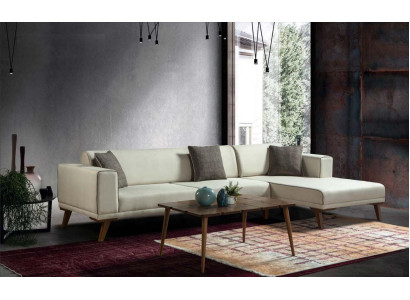 Ecksofa L-Form Sofas Couches Ecke Couch Polstermöbel Textil Weiß