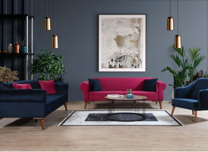 Sofagarnitur 3+3+1 Sitz Design Sofa Polster Couchen Couch Modern 3 tlg