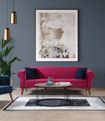 Sofagarnitur 3+3+1 Sitz Design Sofa Polster Couchen Couch Modern 3 tlg