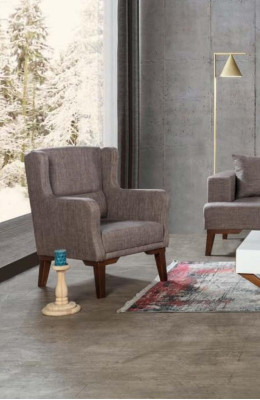 Sessel Luxus Polster Möbel Wohnzimmer Einsitzer Sessel Textil neue Farbe braun