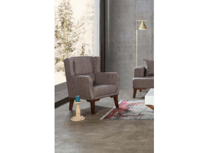 Sessel Luxus Polster Möbel Wohnzimmer Einsitzer Sessel Textil neue Farbe braun