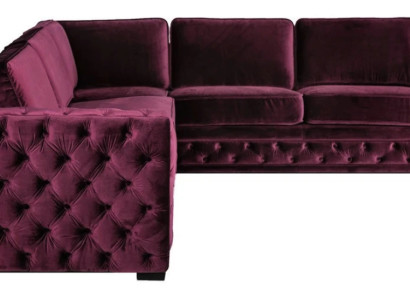 Burgund Ecksofa Chesterfield Samt Stoff Möbel Neu Wohnzimmer Modern Design Sofa