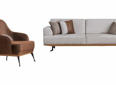 Luxus 2tlg Sofagarnitur Dreisitzer-Sofa und Sessel für das Wohnzimmer