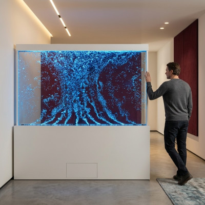 Wassersäulen Trennwand Designer Edelstahl Säulen Wände Led Wand