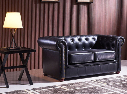 Rote Chesterfield Stoff Polster Dreisitzer Wohnzimmer Couch Design