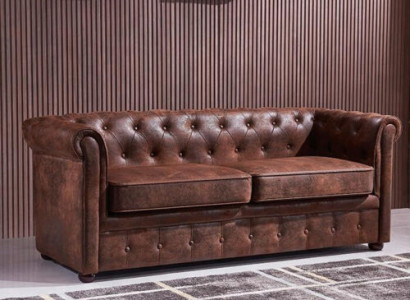 Luxuriöses Chesterfield-Sofa aus Kunstleder für das Wohnzimmer 