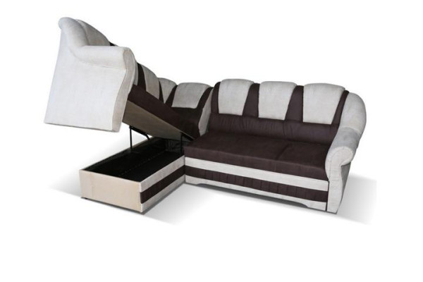 Design Ecksofa Sofa Bettfunktion Couch Schlafsofa Leder Polster Textil Sofas Neu