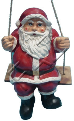 Design Weihnachtsmann auf Schaukel Garten Statue Skulptur Figuren Skulpturen Neu