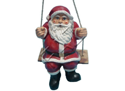 Design Weihnachtsmann auf Schaukel Garten Statue Skulptur Figuren Skulpturen Neu