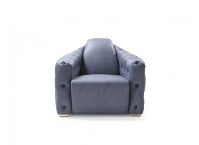 Sessel Couch Polster Designer Textil 1 Sitzer Polster Chesterfield Sitz Couchen