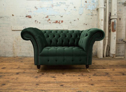 Chesterfield Design Sofa Sessel Couch Polster Luxus Textil Couchen 1 Sitzer #103