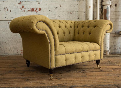 Chesterfield Design Sofa Sessel Couch Polster Luxus Textil Couchen 1 Sitzer #100