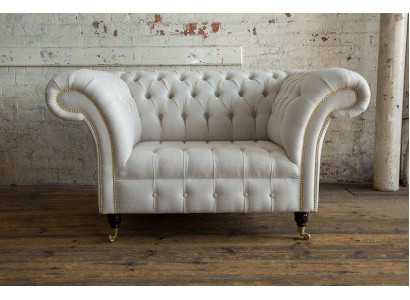 Chesterfield Design Sofa Sessel Couch Polster Luxus Textil Couchen 1 Sitzer #112