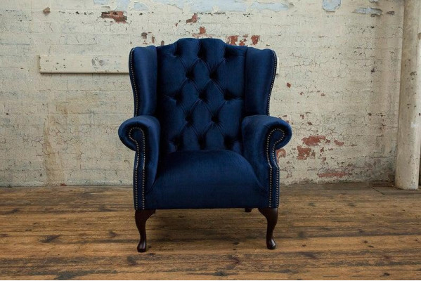 Chesterfield Ohrensessel Sessel 1 Sitzer Polster Couch Sofa Relax Fernseh Neu #1