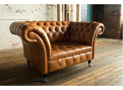 Sessel 1 Sitzer Chesterfield Kunstleder Polster Sofas Design Luxus Couch Sofa