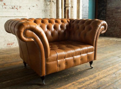 Sessel 1 Sitzer Chesterfield Kunstleder Polster Sofas Design Luxus Couch Sofa