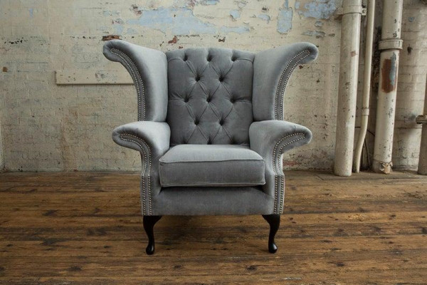 Ohrensessel Polstersofas Sessel 1 Sitzer Sofa Chesterfield Stuhl Premium Klasse