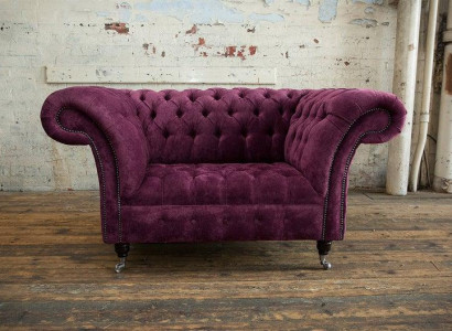 Polstermöbel Sessel 1 Sitzer New Premium Class Luxusstoffe Polster Chesterfield