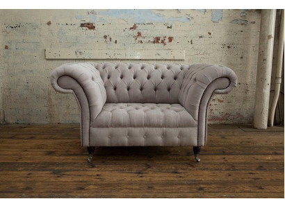 Chesterfield Big Textil Design Wohnzimmer Couch Sofa Polster 1 Sitz Leder #146