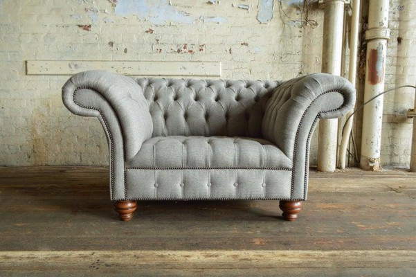 Exklusiver 1 Sitzer Sofa Sessel Relax Chesterfield Sofas Couchen Polster Textil