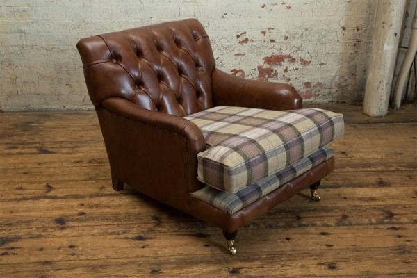 Sessel 1 Sitzer Relax Polster Fernseh Chesterfield Textil Sofa Couchen Stoff Neu