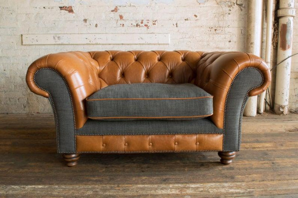 New Luxuriöse Polster Luxus Class Klassische Chesterfield-Sessel 1 Sitzer Weiche