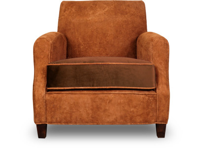 Designer Sessel 1 Sitzer Leder Textil Luxuspolster Chesterfield Hellbraun