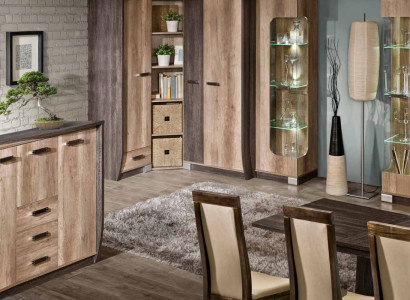 Hochschrank  Glas Schrank Vitrinen Regal Wohnzimmer Möbel Regale design Vitrine