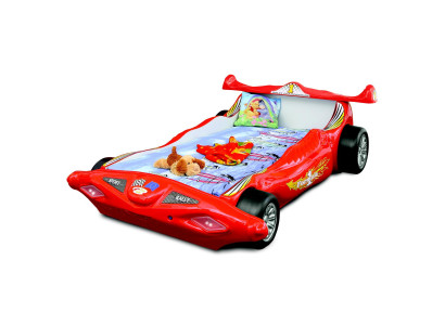 Rotes Kinderbett Rennauto Design Formula 1 Bett Einzelbett Holzgestell
