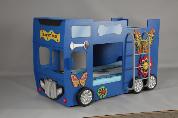 Blaues Kinderbett Holz Möbel Doppelstockbett Feuerwehr Autobett Stilvoll