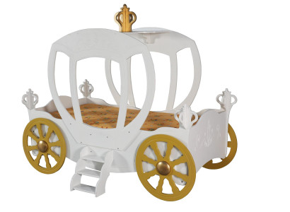 Weißes Luxus Kinderbett Kutsche Designer Holz Möbel Kinderzimmer Neu